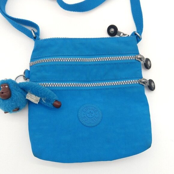 Kipling Keiko Crossbody Mini Bag Teal Purse Gorilla Keychain Monkey - Picture 3 of 6